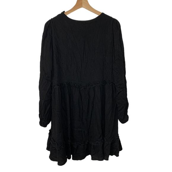 Altar'd State Black Midi Boho Dress Tired Ruffled Small - Picture 3 of 4